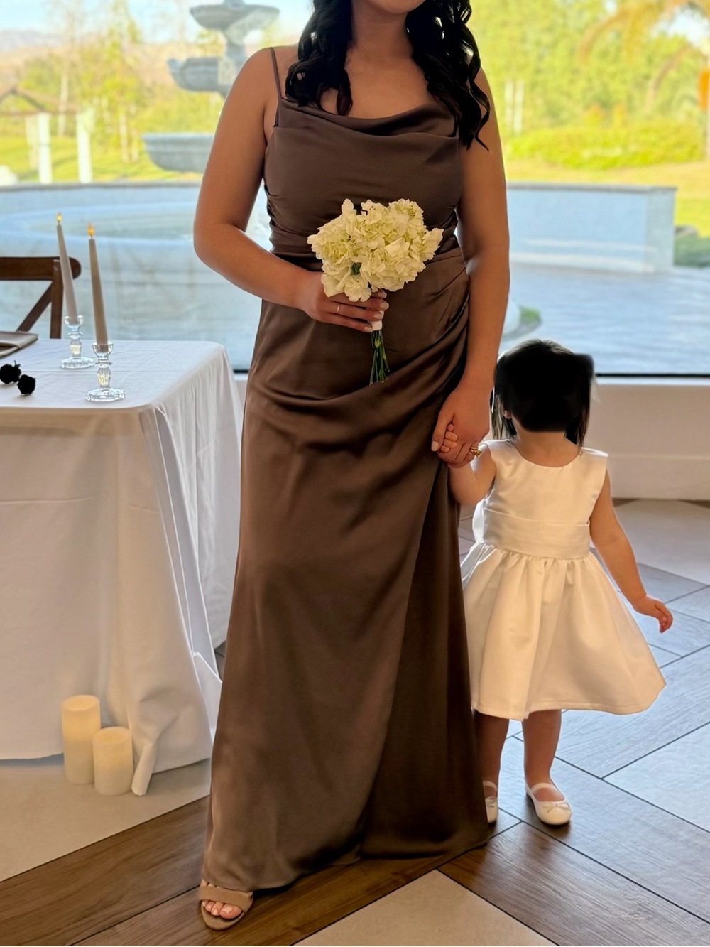 Birdy Grey Lydia Matte Satin Dress in Mocha - Picture 5 of 14
